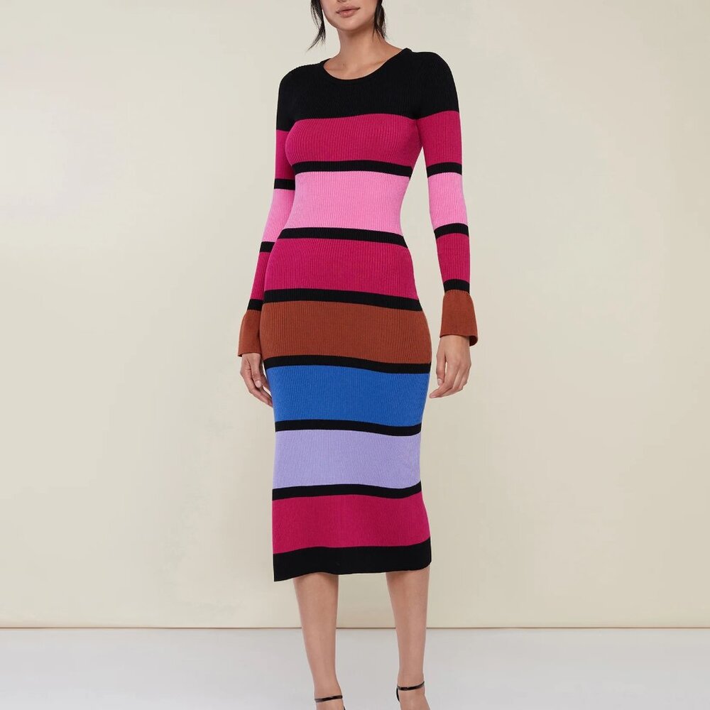 NWT Colorblock Knit Midi Dress